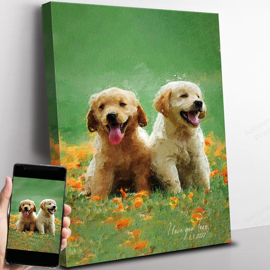 Custom Pet Painting from Photo - canvaseasyart.com