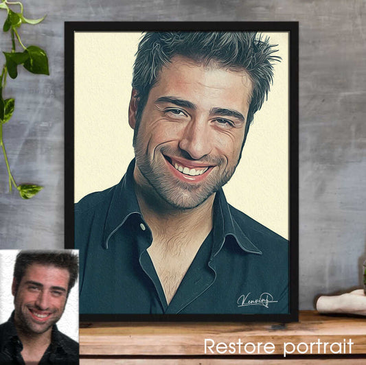 Personalized photo Painting - Restore portrait - canvaseasyart.com